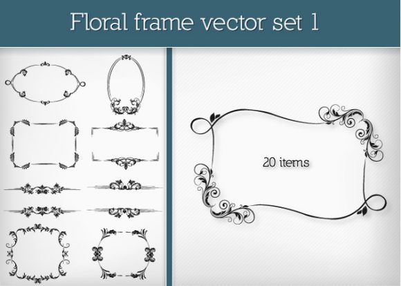 Floral Frame Vector Set 1 1