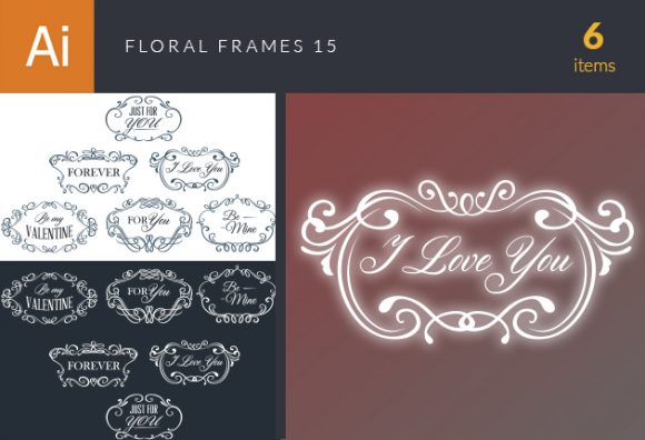 Floral Frames Vector Set 15 1