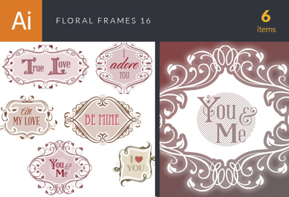 Floral Frames Vector Set 16 1