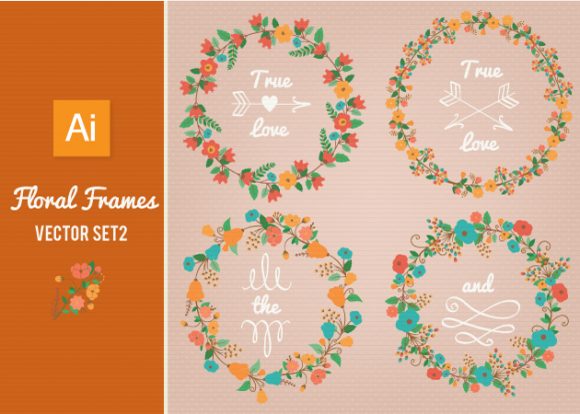 Floral Frames Vector Set 2 1