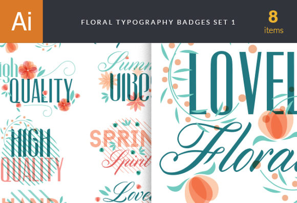 Floral Type Badges 1