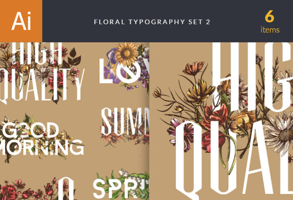 Floral Typography Vector 1