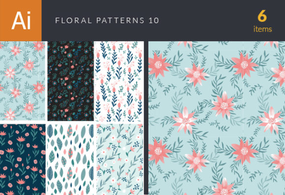 Floral Vector Patterns Set 10 1