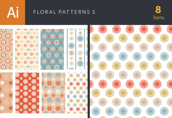Floral Vector Patterns Set 5 1
