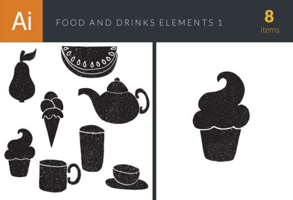 Food and Drinks Elements Set 1 1