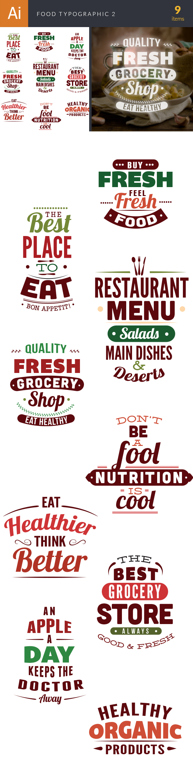 Food Typography Set 2