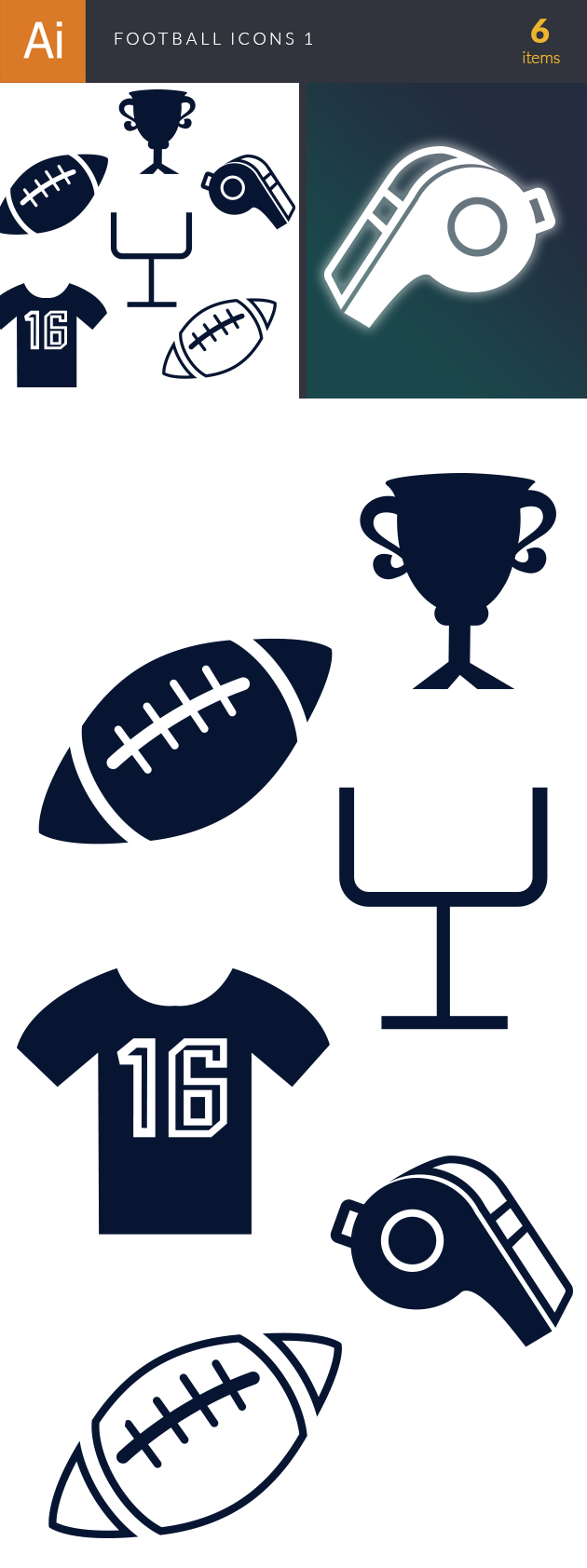 Football Icons Vector Set 1 2