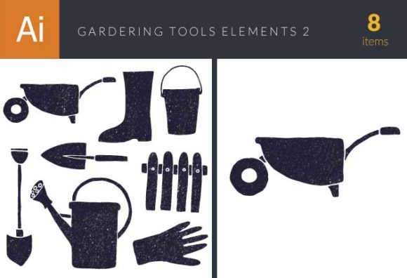 Gardening Tools Vector Elements Set 2 1