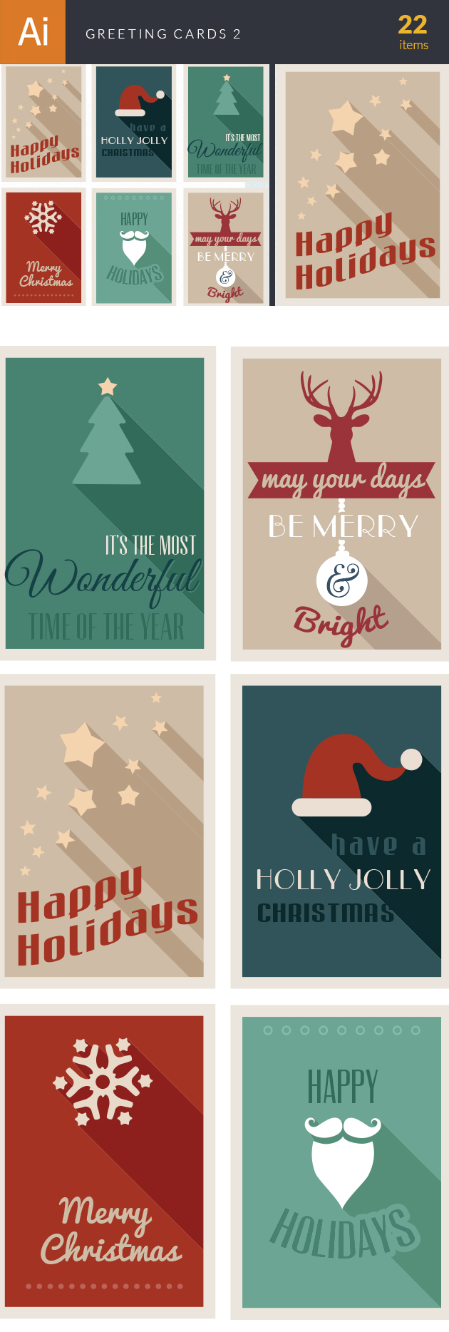 Greeting Cards Vector Set 2 2