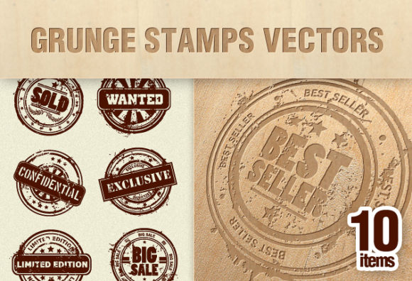 Grunge Stamps Vector Set 2 1