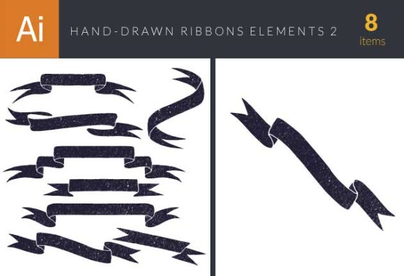 Hand-Drawn Ribbons Vector Set 2 1