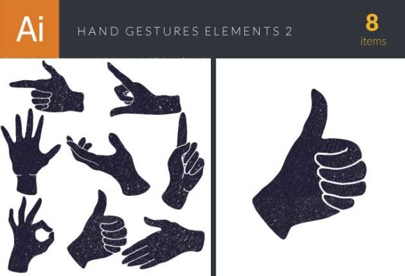 Hand Gestures Vector Set 2 1