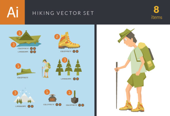 Hiking Vector Set 10 1