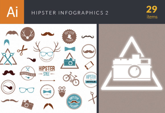 Hipster Infographics Vector Set 2 1
