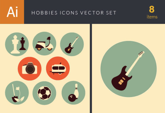 Hobbies Icons Vector Set 2 1