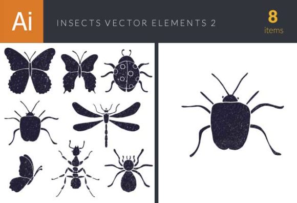 Insects Vector Elements Set 2 1