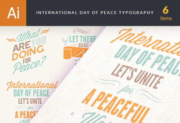 International Day of Peace Typography Set 1 1