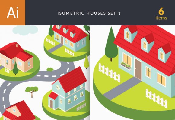 Isometric Houses Vector 1