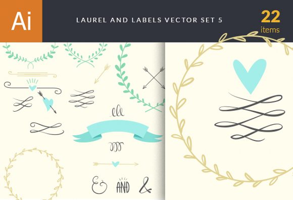 Laurel and Labels Vector Set 5 1