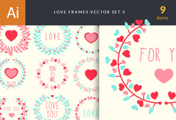 Love Frames Vector Set 3 1