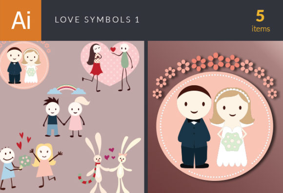 Love Symbols Vector Set 1 1