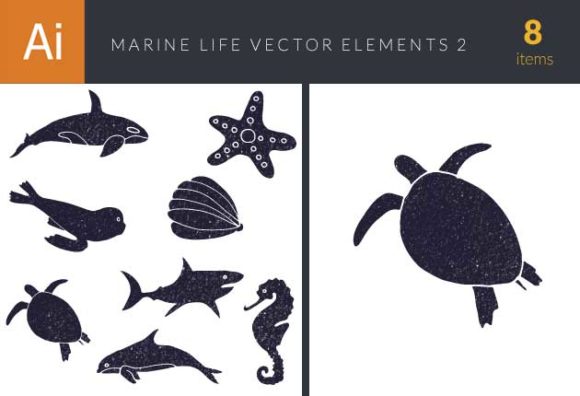 Marine Life Underwater Vector Set 2 1