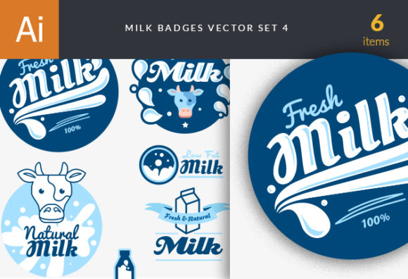Milk Badges Vector Set 4 1
