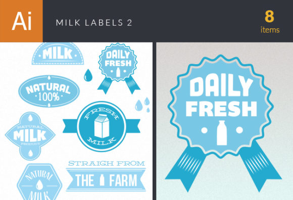 Milk Labels Vector Set 2 1