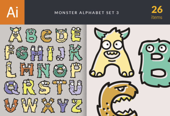 Monster Alphabet Set 3 1