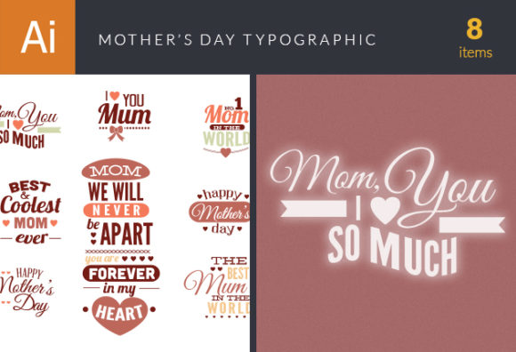 Mother's Day Typographic Elements 1