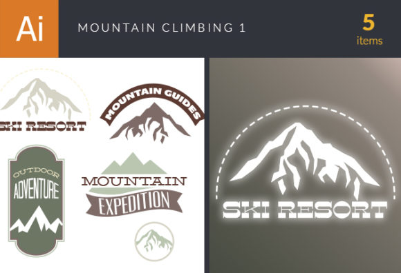 Mountain Climbing Vector Set 1 1
