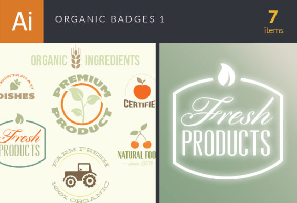 Organic Badges Vector Set 1 1