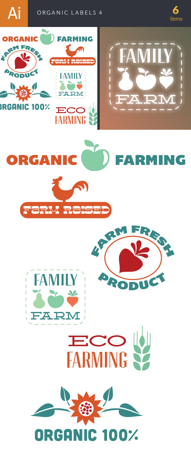 Organic Labels Set 4 2