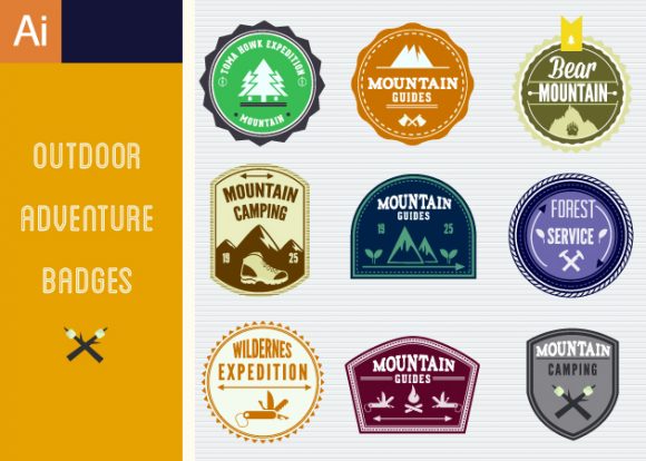 Outdoor Adventure Badges Vector Set 1 1