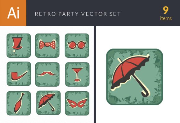 Party Retro Vector Set 2 1