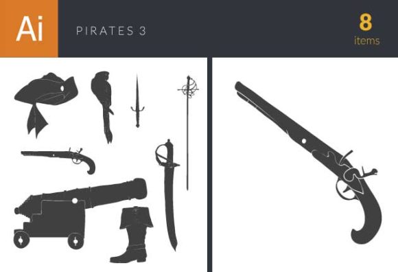 Pirates Vintage Vector Set 3 1