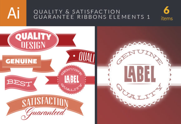 Quality And Satisfaction Guarantee Ribbons Vector Set 1 1