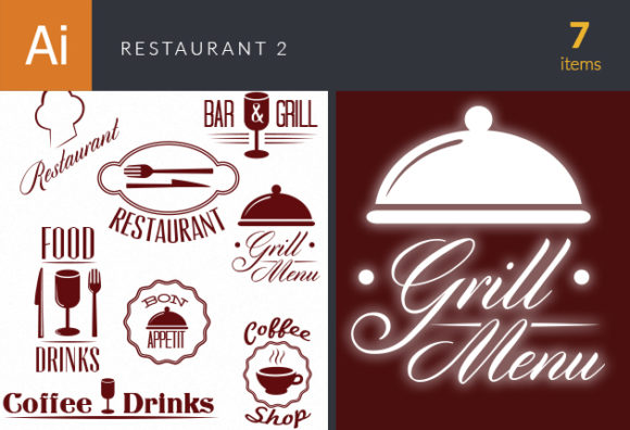Restaurant And Cafe Vector Set 2 1