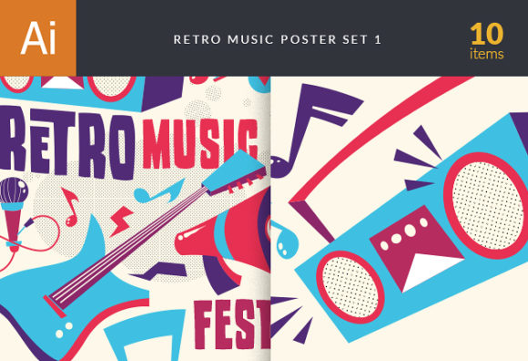 Retro Music Poster Vector 1