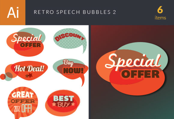 Retro Speech Bubbles Set 2 1