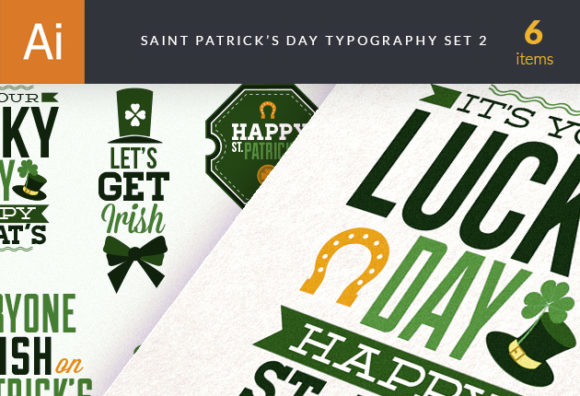 Saint Patrick's Day Typography Vector Set 2 1