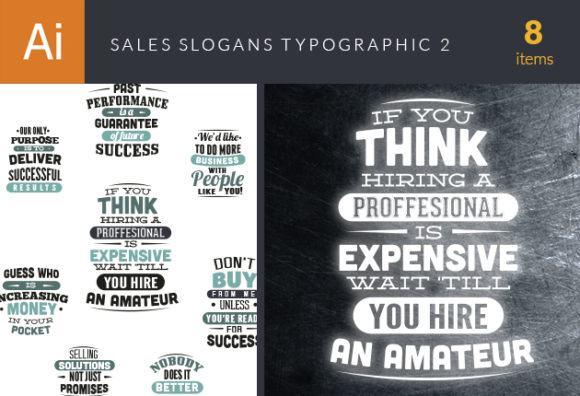 Sales Slogans Typographic Elements 2 1
