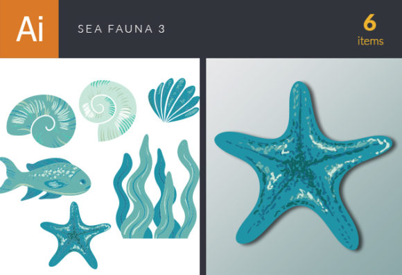 Sea Fauna Vector Set 3 1