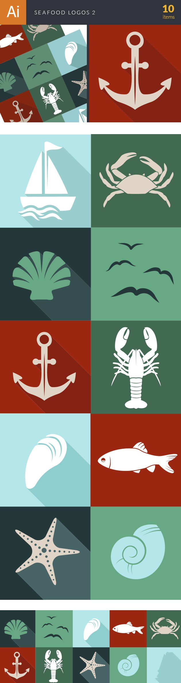 Seafood Logos Vector 2 2