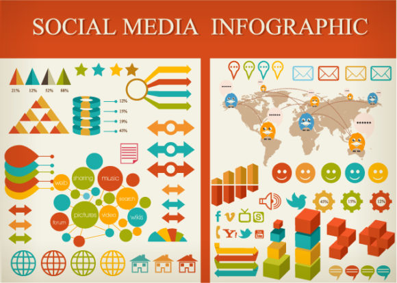 Social Media Infographic Vector 1