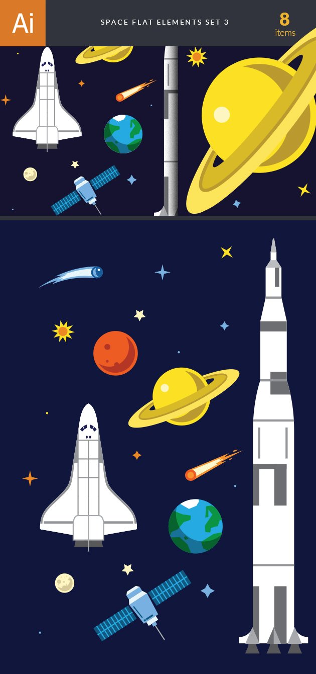 Space Flat Icon Vector Set 3 2