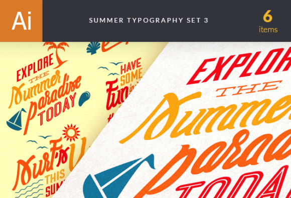 Summer Typography Vector Set 3 1
