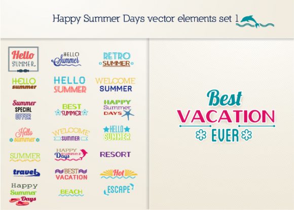 Summer Days Vector Set 1 1