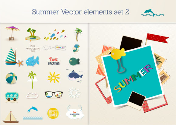 Summer Vector Elements Set 2 1