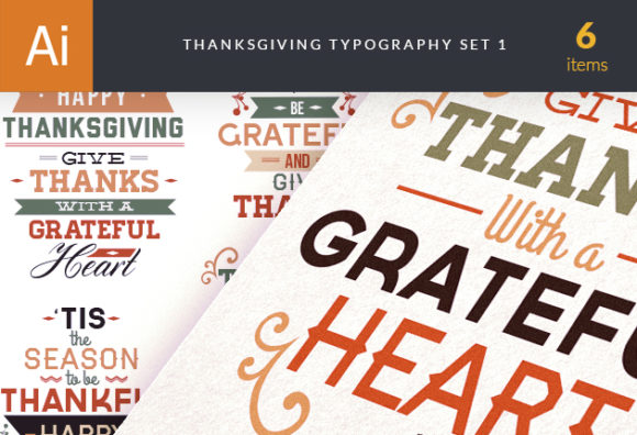 Thanksgiving Typography Vector Set 1 1